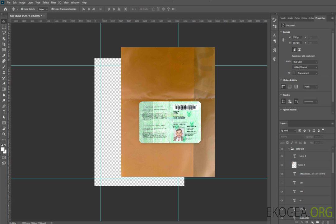 Photo d'identité d'Afrique du Sud (1986 – 2013) template